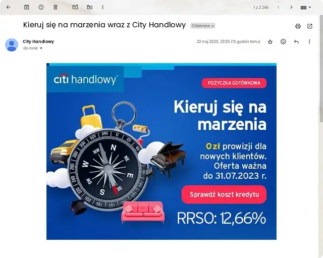 Przykład kreacji mailing